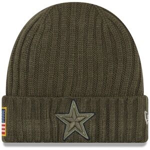 Dallas Cowboys NFL NewEra Salute to service olive green youth cuffed knit hat G8